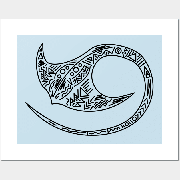 Manta Ray Tribal Design Wall Art by JDP Designs